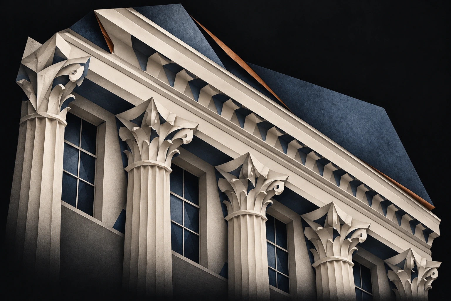 Ivory and slate architectural paper study of The Royal Institution
